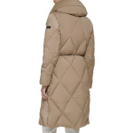 Пуховик DKNY Pillow Collar Diamond Quilt Puffer, бежевый - фото