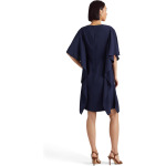 Платье Lauren Ralph Lauren Georgette Caftan Cocktail Dress, цвет French Navy - фото 2