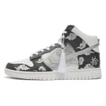 Кроссовки Nike Dunk Skateboarding Shoes Men High-top Silver, черный/серебряный - фото