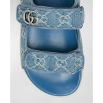 Легкие босоножки Moritz с монограммой на пятке Gucci, цвет Light Blue - фото 5