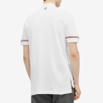 Поло Thom Browne Lightweight Textured Cotton Polo, белый - фото 3