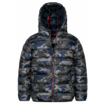 Легкая куртка CAMO HOODED PUFFER MINOTI, цвет blue - фото 3