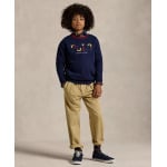 Вельветовый флисовый свитшот с логотипом Big Boys Polo Ralph Lauren, синий - фото 2