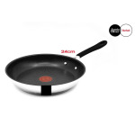 Tefal E30 Jamie Oliver Сковорода, 24 см, индукционная, 3 предмета -SET1- маленькая сковорода с антипригарным покрытием, нержавеющая сталь, можно мыть в посудомоечной машине, можно использовать в духовке - фото