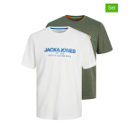 Футболка Jack & Jones s, цвет weiß/khaki - фото