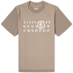 Футболка Mm6 Maison Margiela Number Logo T-Shirt, цвет Taupe - фото