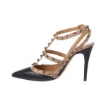 Кожаные туфли Valentino Rockstud Caged 100, черный - фото 2