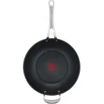 Вок Tefal "Jamie Oliver Cook's Classic", нержавеющая сталь, (1 шт.), нержавеющая сталь, антипригарное покрытие, термосигнал, все виды плит, индукция Ø 30 см + высота 9 см, цвет edelstahlfarben/schwarz - фото 3