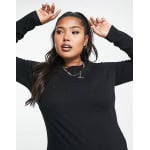 Черная футболка узкого кроя с длинными рукавами ASOS DESIGN Curve - фото 3