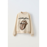 Rolling stones толстовка ZARA, экрю - фото 2