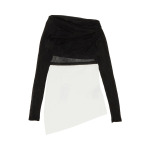 Топ MM6 Maison Margiela Sheer Rib Jersey 'Black/White', черный - фото