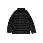 Пуховик с нашивкой-логотипом Moncler Enfant, черный - фото 2