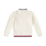 Свитер-поло из шерсти GG Gucci Kids, цвет white/blue/red - фото 3