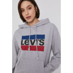 Хлопковая толстовка Levi's, серый - фото 4