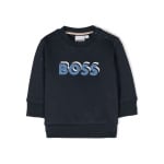 BOSS Kidswear толстовка из джерси с логотипом, синий - фото