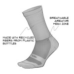 Носки Aireator 6 дюймов Santa Fe DeFeet, черный/неоново-зеленый - фото