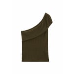 Топ ASYMMETRIC OFF-THE-SHOULDER Massimo Dutti, темно-зеленый - фото 4