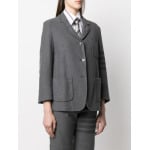 Thom Browne твиловый жакет с полосками 4-Bar, серый - фото 3