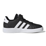 Кроссовки Adidas Grand Court J 'Black White' - фото 2