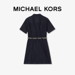 Платье джинсовое Michael Kors с поясом-цепочкой, темно-синий - фото 3