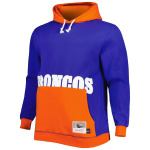 Мужская толстовка с капюшоном Mitchell & Ness темно-синего/оранжевого цвета Denver Broncos Big & Tall Big Face - фото 2