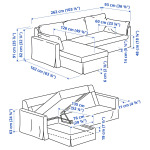 ХИЛТАРП 3-местный диван + диван, левый, цвет Грансель натуральный HYLTARP IKEA - фото 4