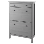 Галошница, 2 отделения, серый застекленный, 89х30х127 см, HEMNES IKEA - фото