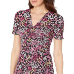 Платье Michael Kors V-Neck Floral Dress, цвет Cerise - фото 2