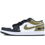 Баскетбольные кроссовки Air 1 Vintage Men Low-Top Black/Bronze Green Jordan - фото