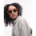 Topshop - Crocus - Солнцезащитные очки «кошачий глаз» изогнутой черепаховой расцветки - фото