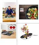 Сковорода Tefal Jamie Oliver E30, сковорода 20 см, сковорода для всех типов плит, включая индукционные, нержавеющая сталь 18/10, сковорода в комплекте с 1 лопаткой и фетровым чехлом - фото 6