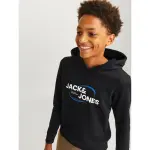 Детская толстовка с капюшоном Jack & Jones «JCORAY BRANDING SWEAT HOOD FST JNR» Jack & Jones Junior, черный - фото 2