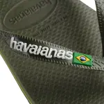 Шлепанцы Havaianas "BRASIL LOGO", летняя обувь, тапочки, туфли для бассейна с надписью-логотипом, хаки - фото 6