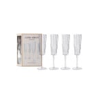 Подарочный набор Laura Ashley Glass Collectibles, 4 бокала для шампанского, прозрачные, 21 кл, белый - фото