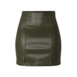 Юбка TOPSHOP Entry PP Split - Black Vinyl, темно-зеленый - фото