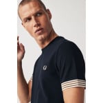 Полосатая футболка с манжетами Fred Perry, черный - фото 4