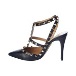 Туфли из зернистой кожи Valentino Rockstud Caged 100, черный - фото 3