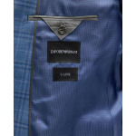 Мужское шерстяное спортивное пальто в клетку Emporio Armani, цвет Medium Blue - фото 6