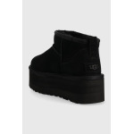 Замшевые зимние ботинки UGG на платформе Classic Ultra Mini, черный - фото 4