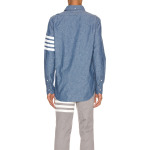 Рубашка Thom Browne Straight Fit Button Down Long Sleeve, синий - фото 4