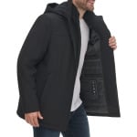 Куртка Men's Hooded Rip Stop Water and Wind Resistant Jacket with Fleece Bib Calvin Klein, цвет Deep Black - фото