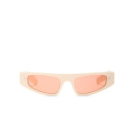 Солнцезащитные очки Gucci Narrow Acetate, цвет Shiny Solid Ivory - фото