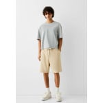 Спортивные штаны Basic Bermuda Bershka, светло-коричневый - фото 3