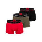 Боксеры HUGO short 3er Pack, цвет schwarz/oliv/rot - фото