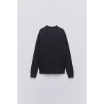 Свитер Zara Cable-knit - Limited Edition, темно-синий - фото 2