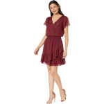 Платье Michael Kors Crinkle Short Sleeve Wrap Dress, цвет Dark Ruby - фото 3