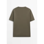 Базовая футболка STUDIO SHORT SLEEVE Massimo Dutti, хаки - фото 6