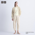 Брюки-парашюты (длинные) UNIQLO, светло-бежевый - фото