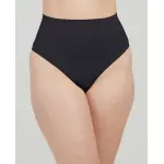 Утягивающие стринги с высокой талией из переработанного нейлона Spanx, черный - фото