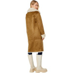 Пальто NVLT Shearling Bonded To Suede Coat, цвет Lugguage - фото